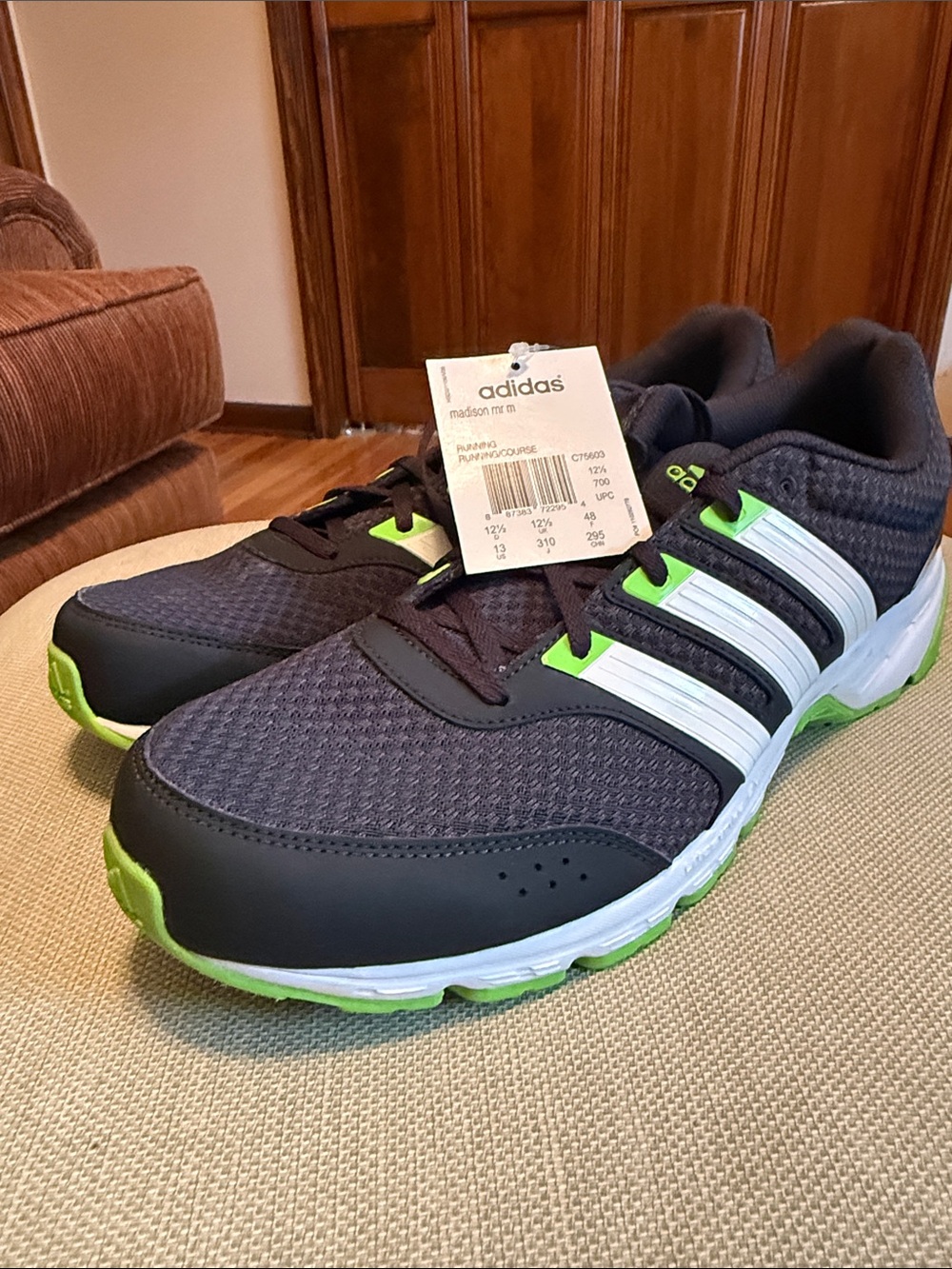 Adidas NWT Men’s Athletic Shoes in Navy, White & Neon Green